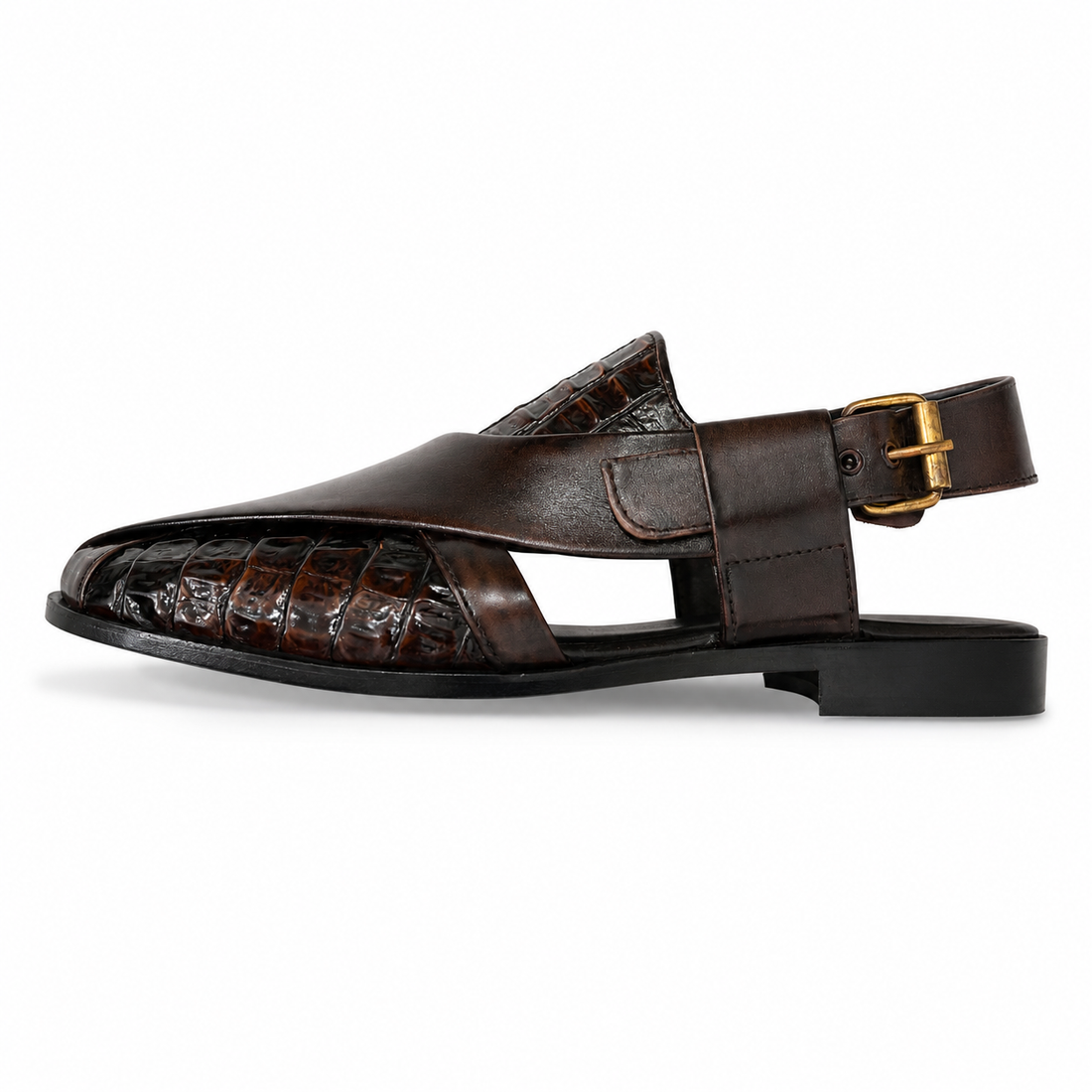 Peshawri Chappal | SKIVE Brown Leather Men's Sandal