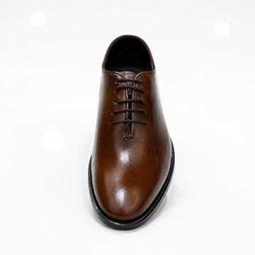 Handcrafted Cognac Leather Oxford Shoes for Men | Premium Dress Shoes with Cedar Shoe Trees