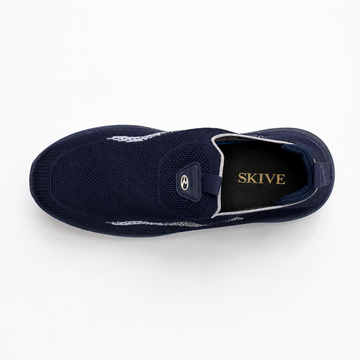 Navy Blue Knit Slip-On Sneaker  | Comfortable Mesh Shoe | SKIVE