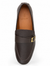 Brown Leather Loafer Shoes with Gold Buckle | Premium Men's Slip-On