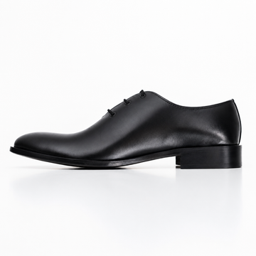 Black Leather Oxford Dress Shoes for Men | Premium Whole-cut Formal Shoes with Gold Shoe Trees