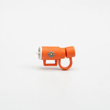 Orange Bottle Straw Stopper for Tumbler – Cute Silicone Straw Cover & Drink Cup Accessory