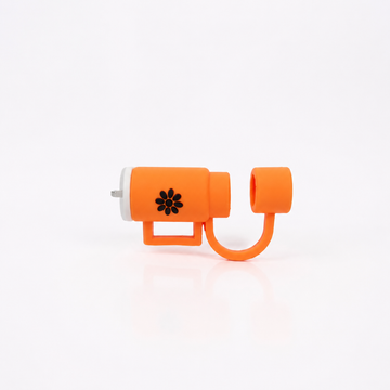 Orange Bottle Straw Stopper for Tumbler (Style 2) – Cute Silicone Straw Cover & Drink Cup Accessory